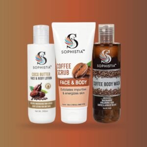 Coffee Scrub 100ml + Coffee Body Wash 200ml + Cocoa Butter Face & Body Lotion 200ml – Exfoliates