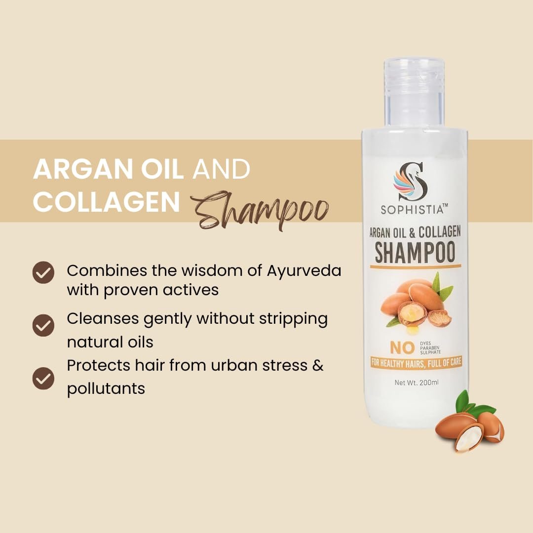 Argan Oil & Collagen Shampoo 200ml + Conditioner 100ml + Coffee Body Scrub 200ml Combo - Image 8