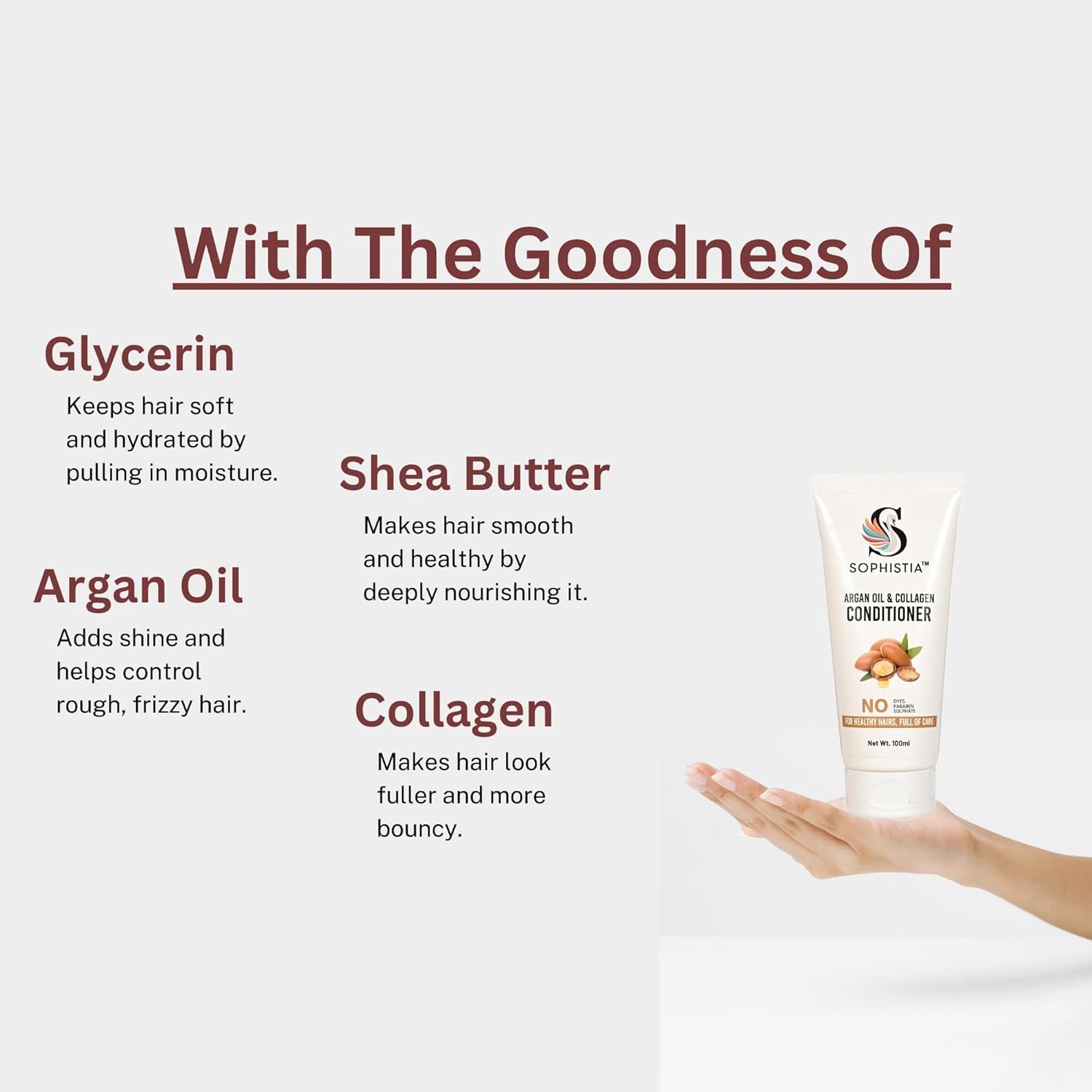 Argan Oil & Collagen Shampoo 200ml + Conditioner 100ml + Coffee Body Scrub 200ml Combo - Image 3