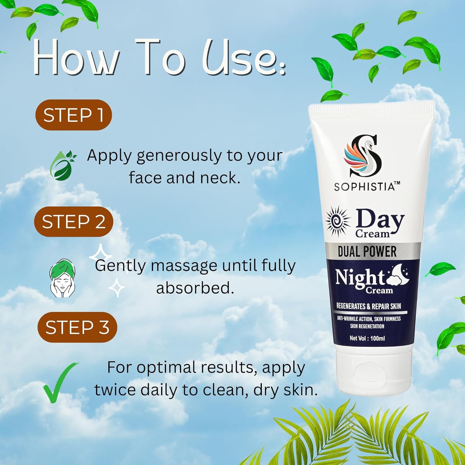 Vitamin C Facewash 100ml + Dual Power Day & Night Cream 100ml Combo - Image 6