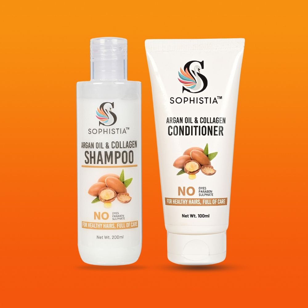 Haircare Combo of 2 – Argan Oil & Collagen Shampoo 200ml + Conditioner 100ml